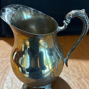 VTG 1883 F.B. Rogers Silver Co. Silver Plated Footed Lipped Water Pitcher